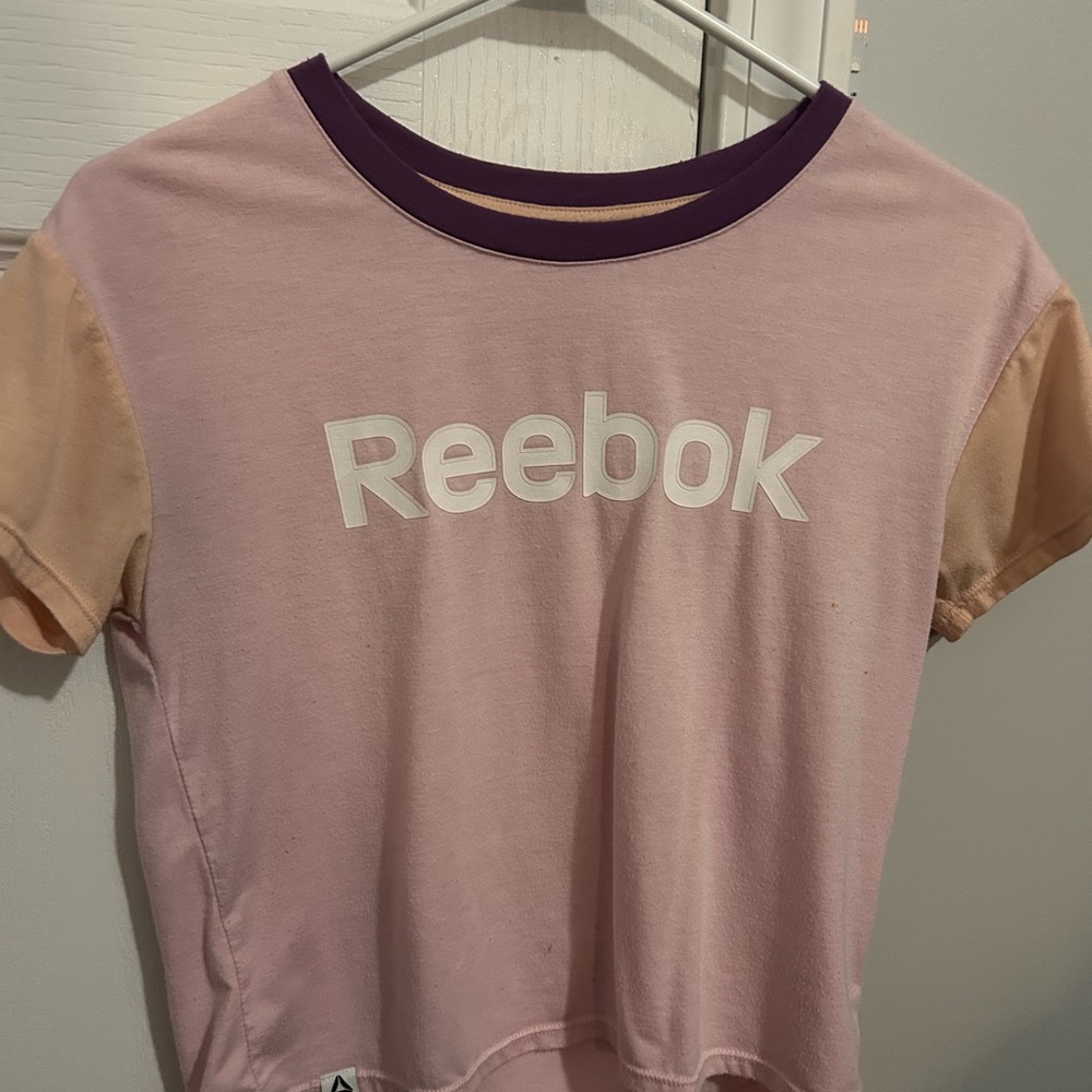 Reebok Light Pink Tee with Purple Trim